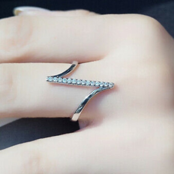 Charm 925 Silver Women Sapphire Rings Size 6-10 - Picture 3 of 5